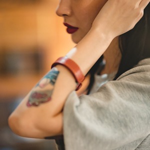 Leather Open Cuff Bracelet / レザー オープン カフ ブレスレット