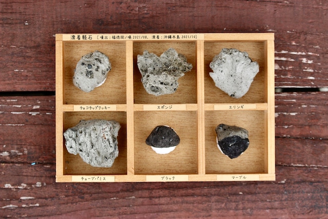 かわいい軽石コレクションBOX◆6種類◆福徳岡ノ場・2021噴火による　～軽石図鑑作者鑑定～