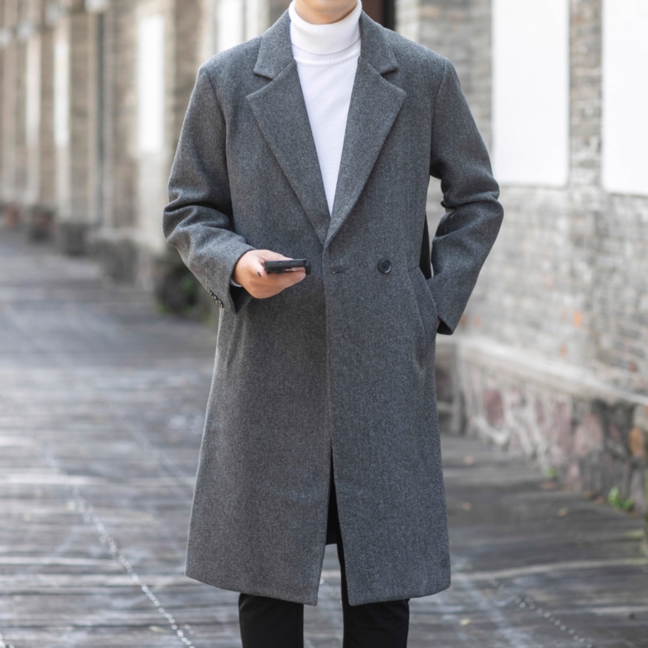 ダブルブレスト ロング丈 コート af0387