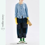 【2color】チェックパッチワーク街歩きパンツ《i0727》