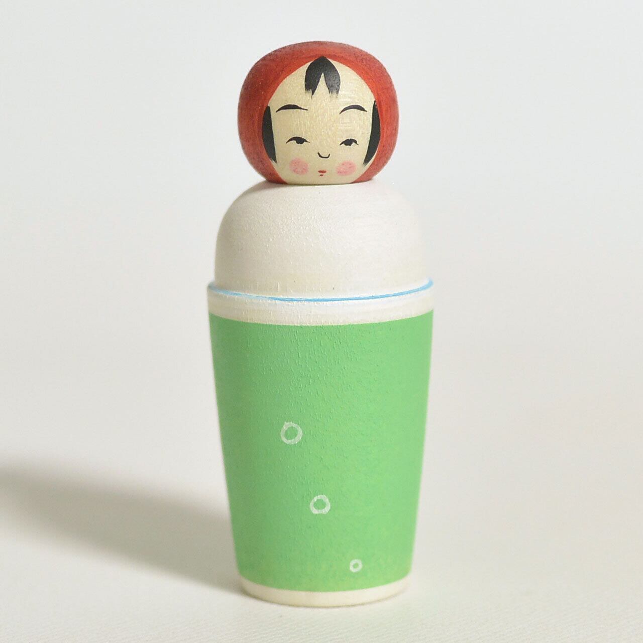 クリームソーダちゃんえじここけし 約2寸 約6cm 鈴木明 工人