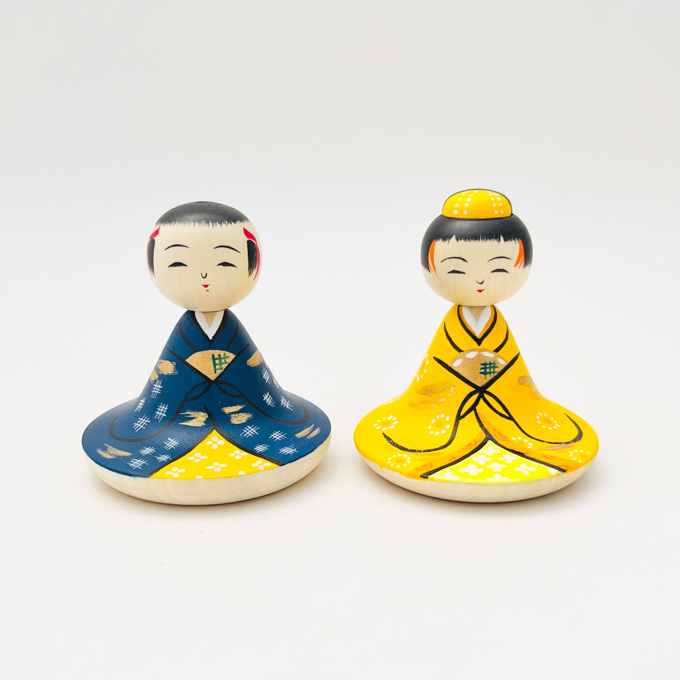 復刻 昭和の雛こけし（小ペア）描彩／笹原綾工人