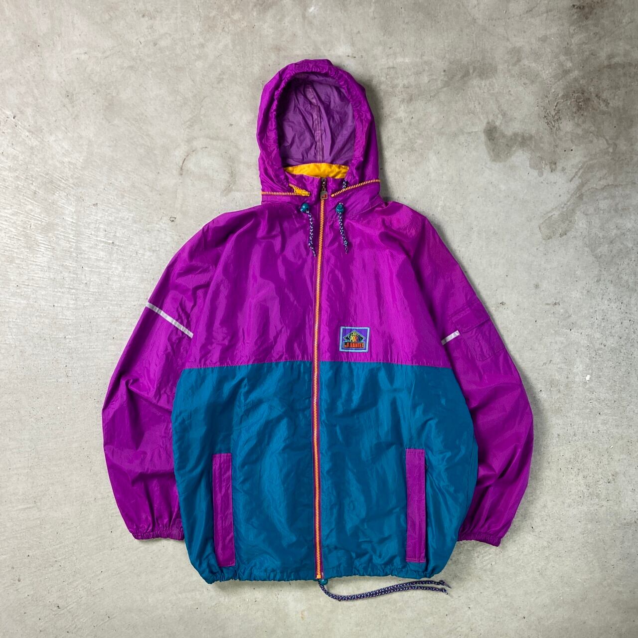 XL相当】ロエベ☆ナイロンジャケット アノラック フード収納 刺繍ロゴ.