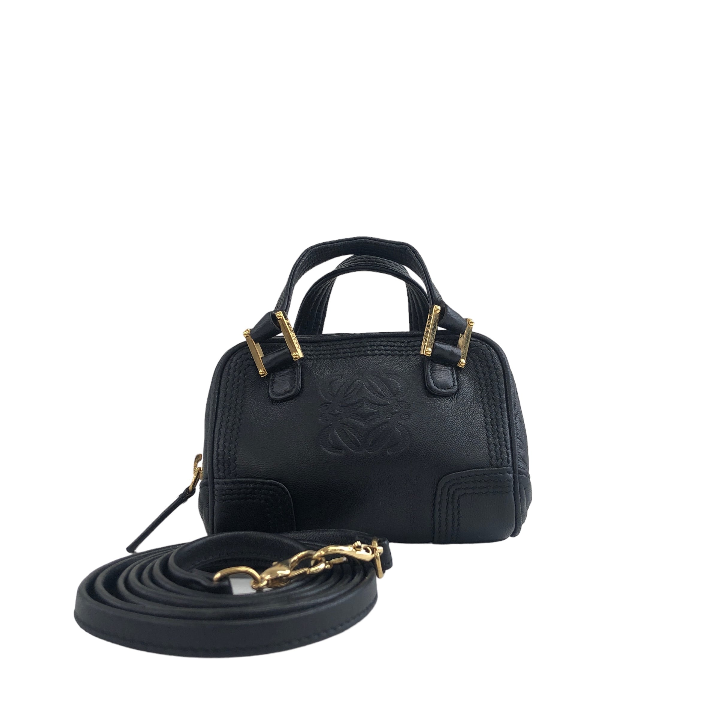 LOEWE ロエベ アナグラム レザー マイクロ 2way コインケース ブラック