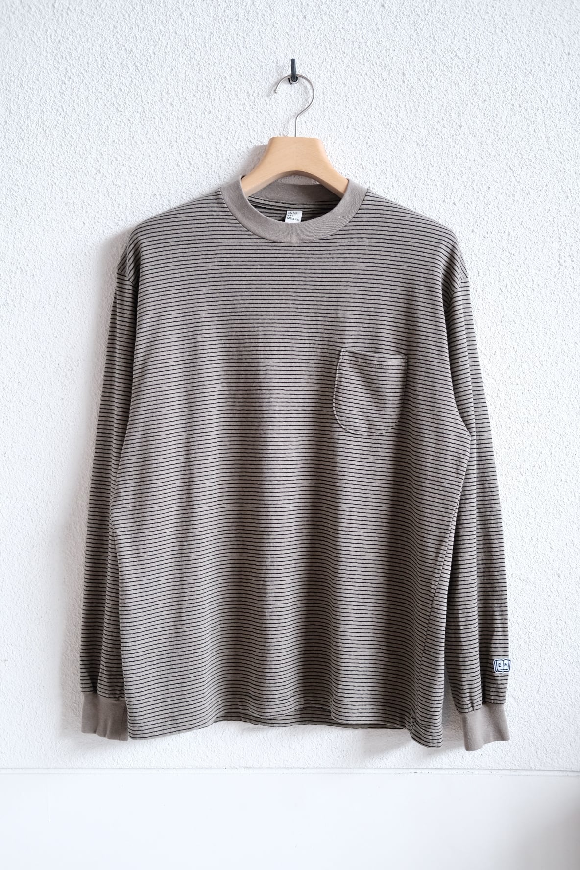 ENDS and MEANS＜エンズアンドミーンズ＞Horizontal Striped L/S Tee
