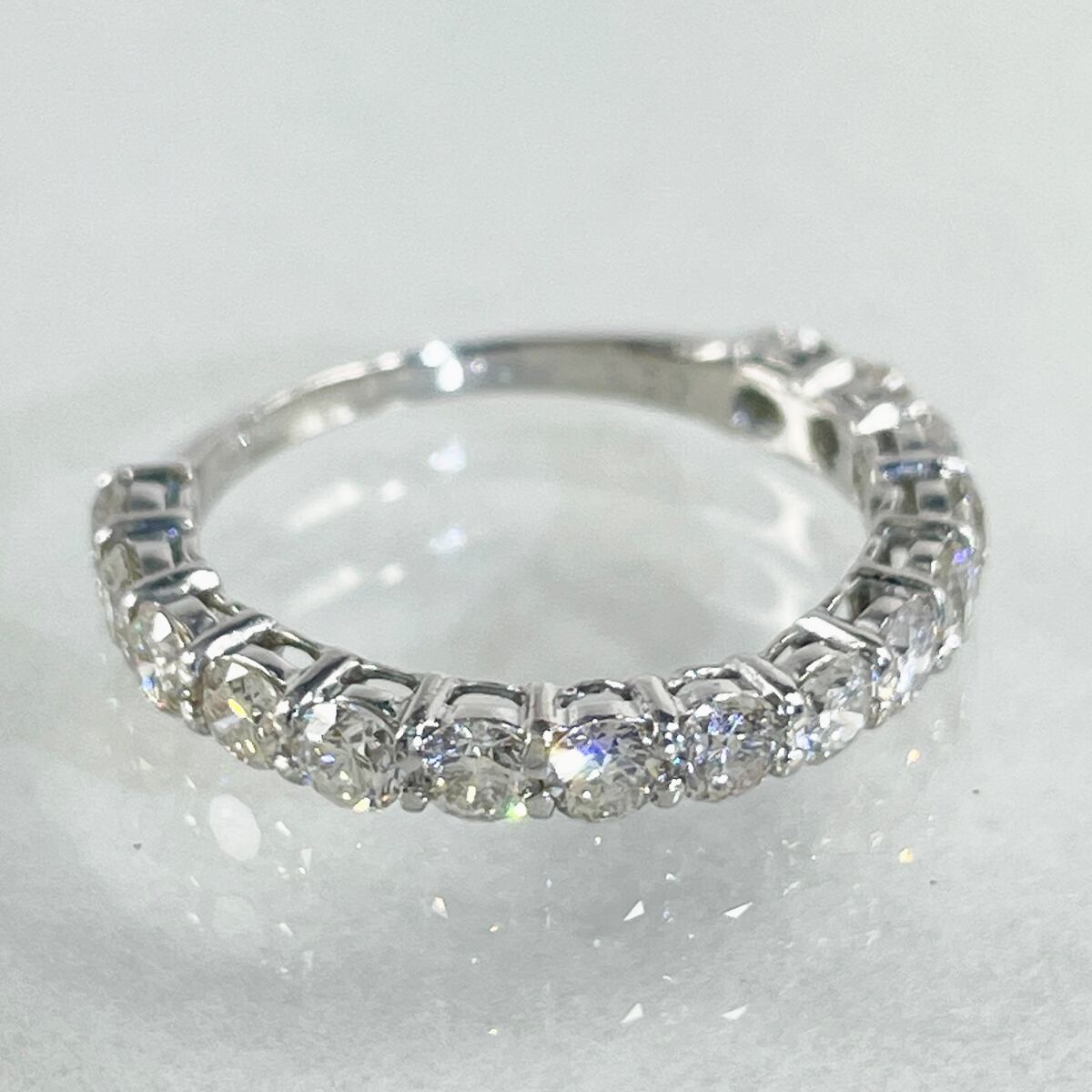 Pt900 天然ダイヤモンド 1.00ct ハーフエタニティリング Pt900 天然ダイヤモンド 1.00ct ハーフエタニティリング