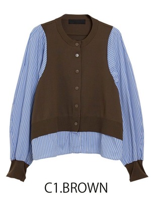 ミカーレミカーレ MICALLEMICALLE レイヤード風ニットトップス