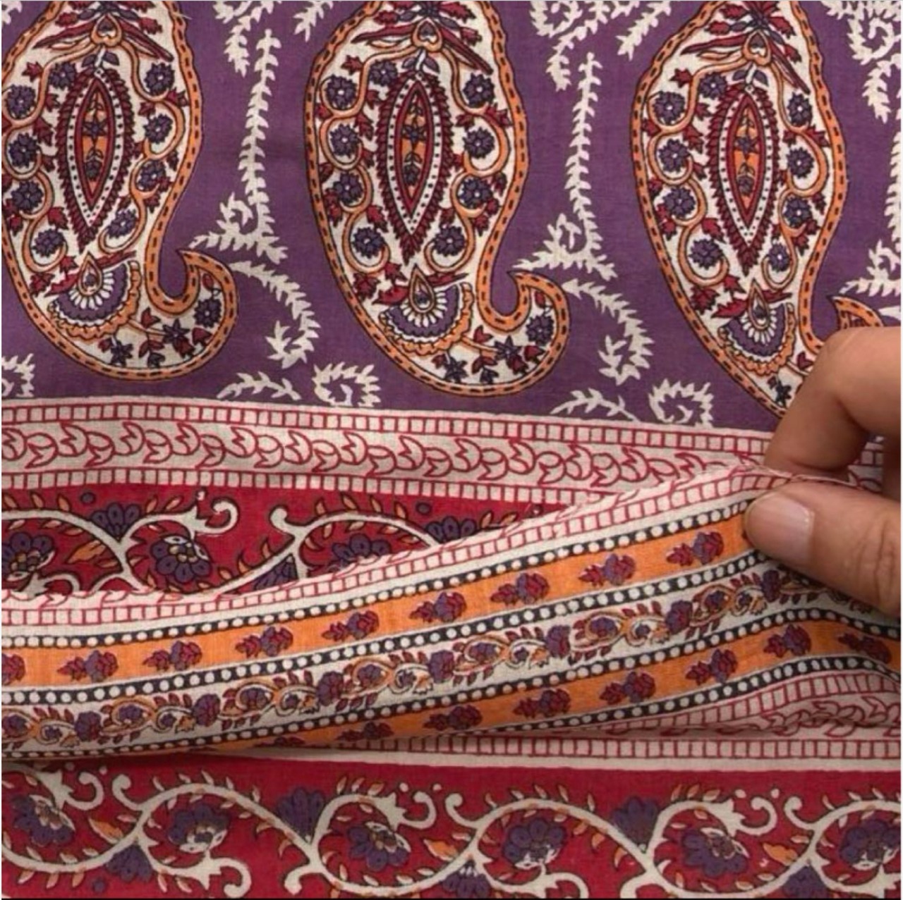 TB633◆2.4m◆SM◆インド綿100%生地◆ペイズリー