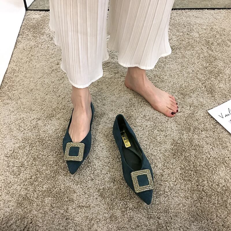 シングルスプリングスタイルスタンダードソリッド カラー 靴 シューズ レトロ 春物 ソリッドカラー フェイクシューズ20563009716