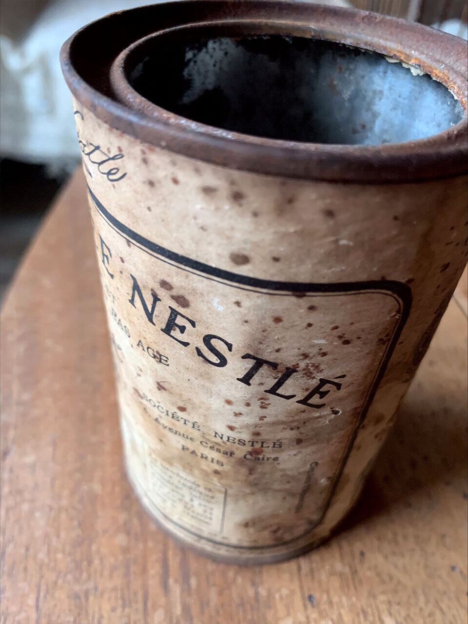 紙ラベルTIN缶 ティン缶 ブリキ farine lactée nestlé | Brocante de