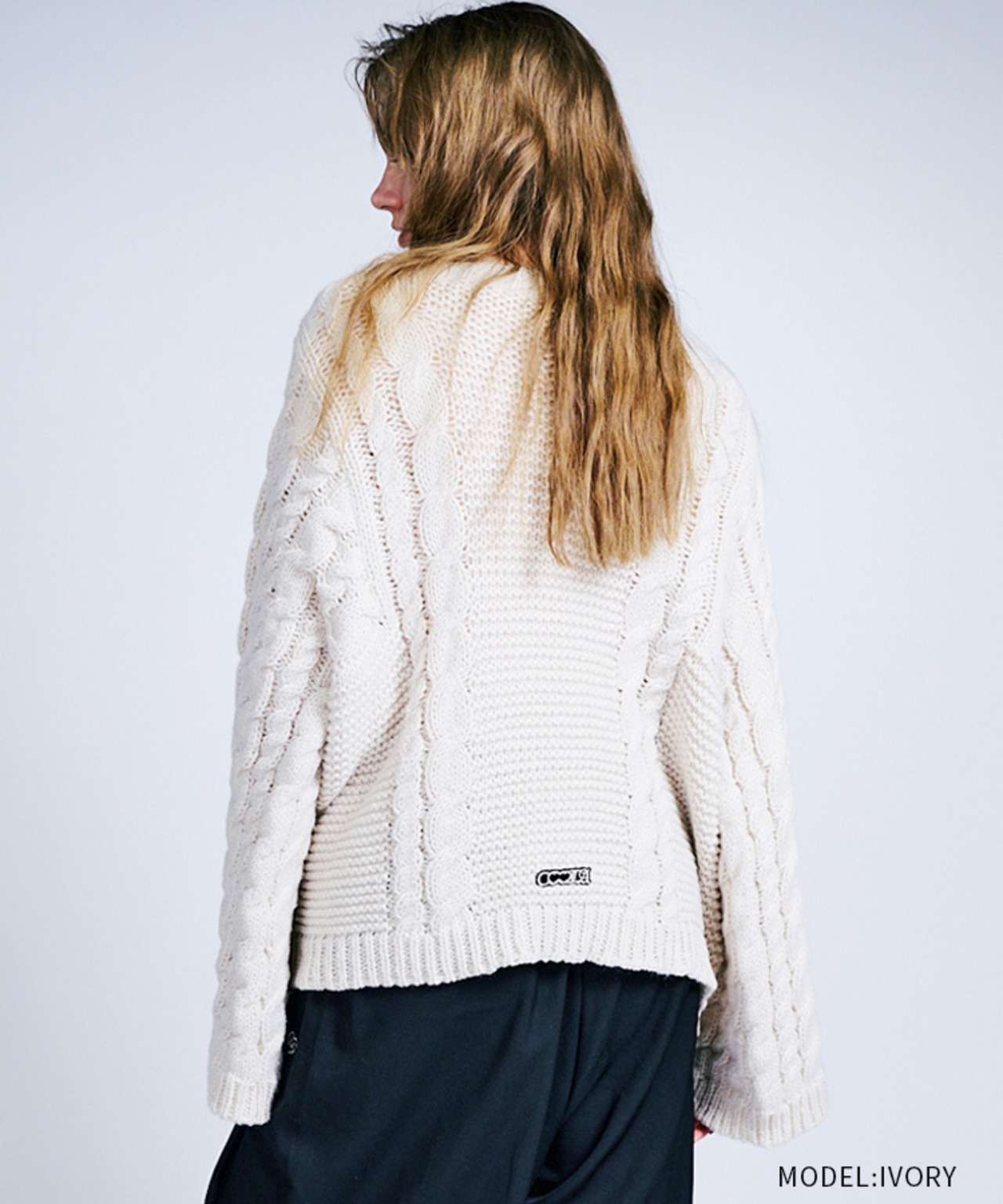ローゲージニットルーズセーター (IVORY)　CQ-47113
