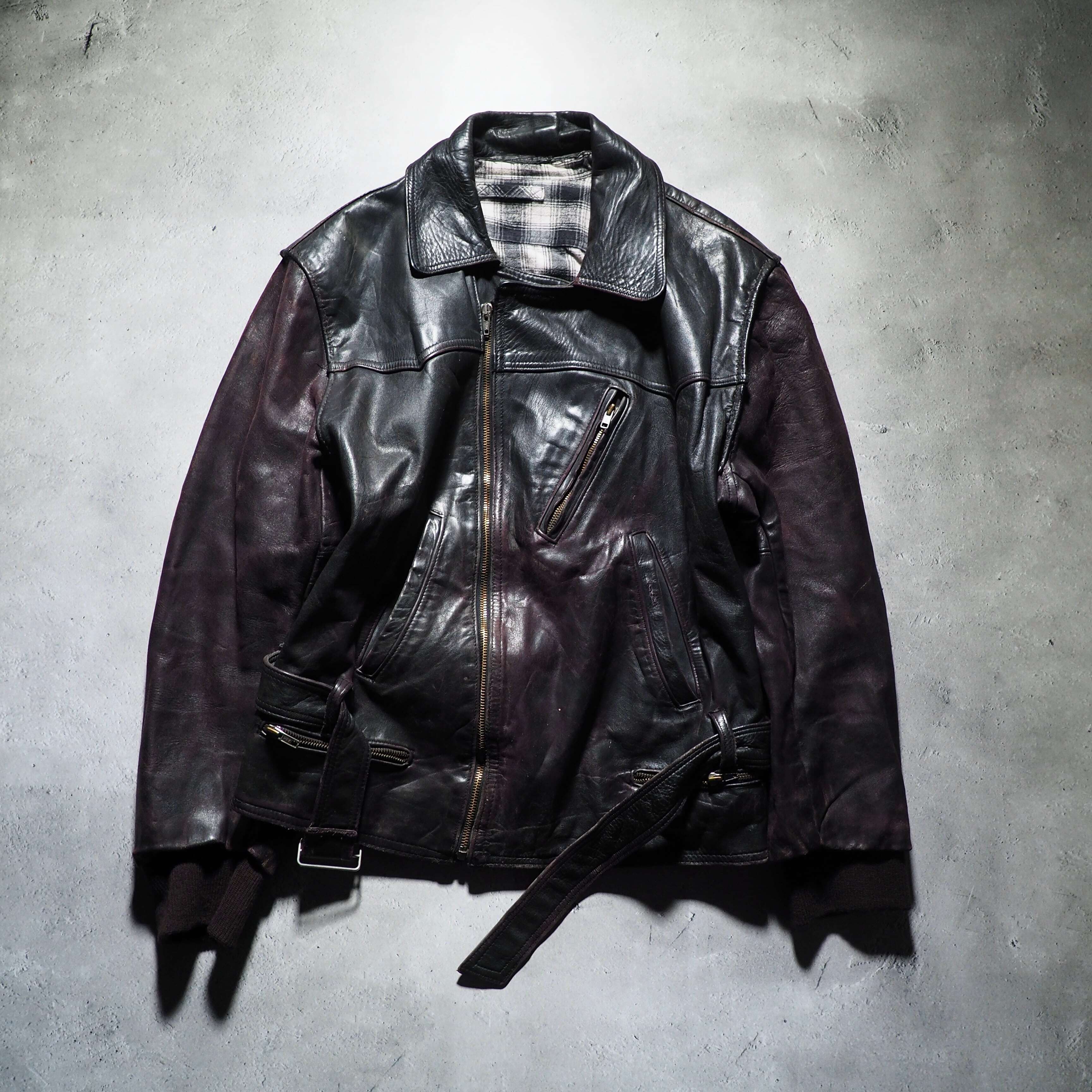 " Unknown - Handmade " Beautiful Aging Special Vintage Leather Jacket