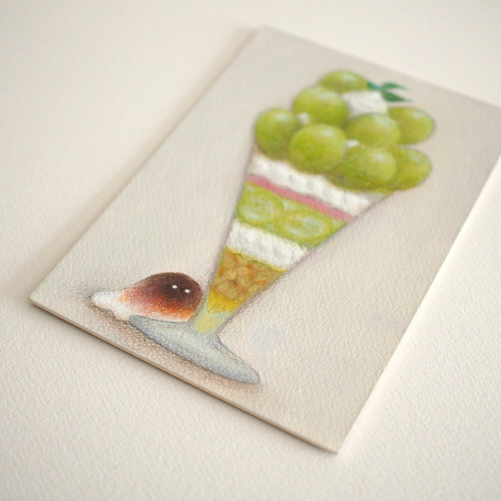 原画作品 ＊「 マスカットのパフェ 」 | さらさまゆこ Online Shop