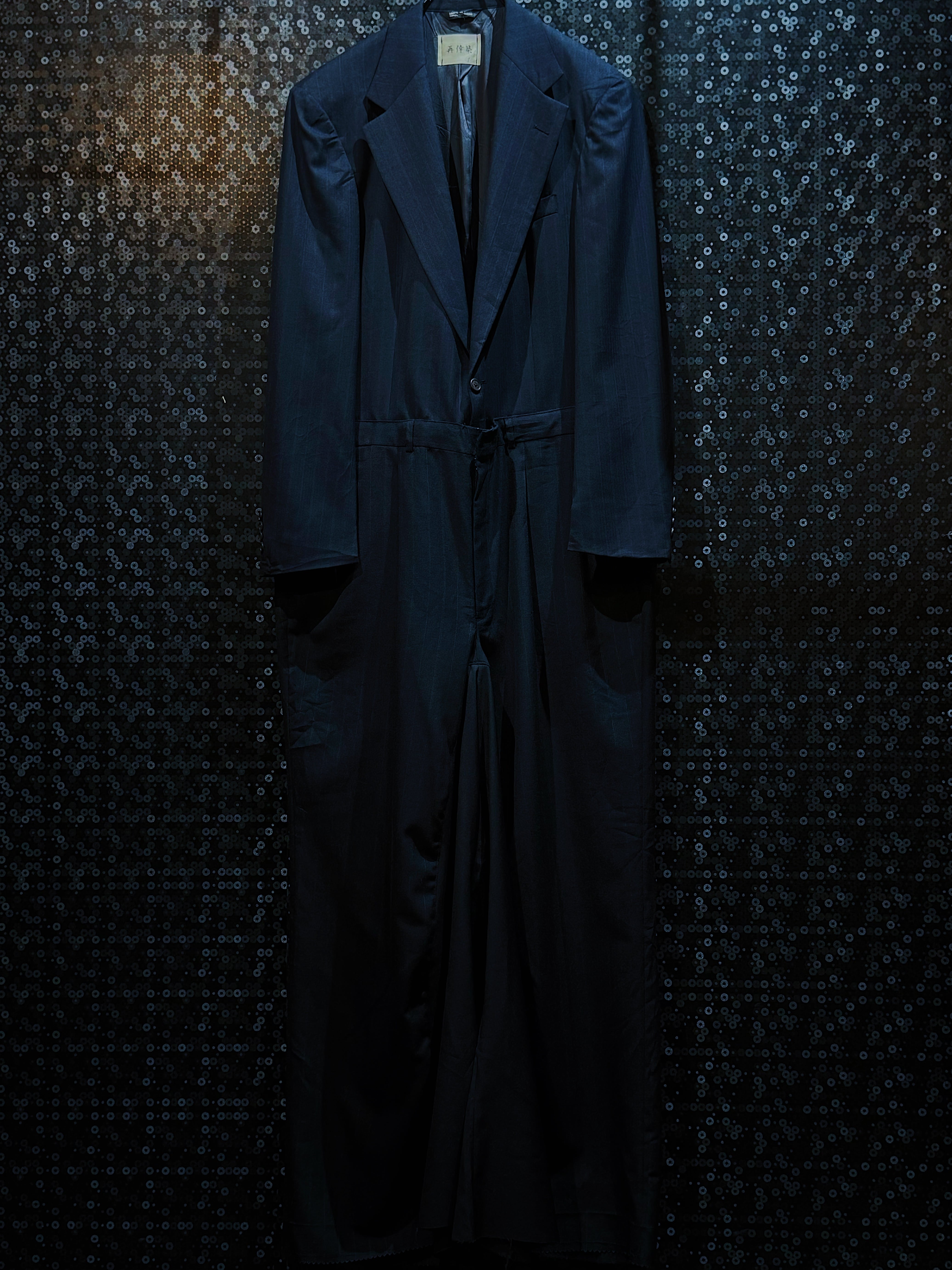【ÆIEM】"再倖築"vintage"tsunagi"tailored pants docking navy jumpsuit