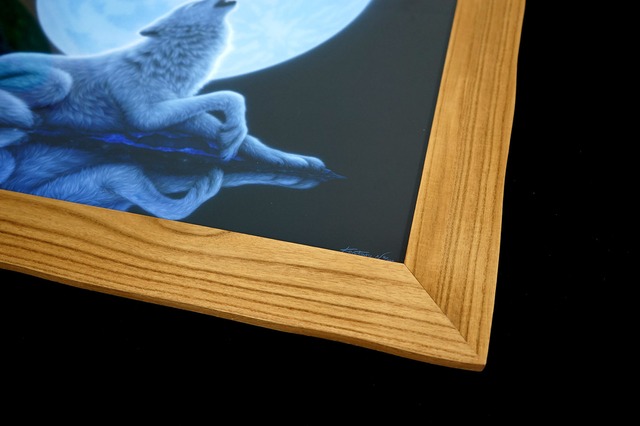 額付き複製画「静寂の夜 - オオカミ」 限定1点、4/30まで