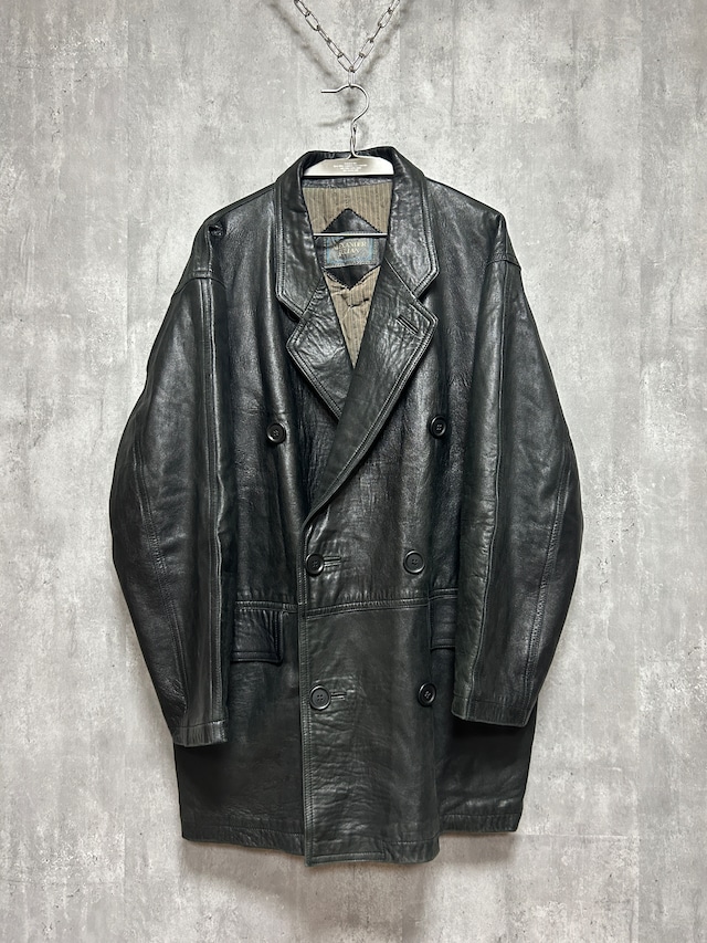 "Alexander julian" Double Breasted Lether Coat