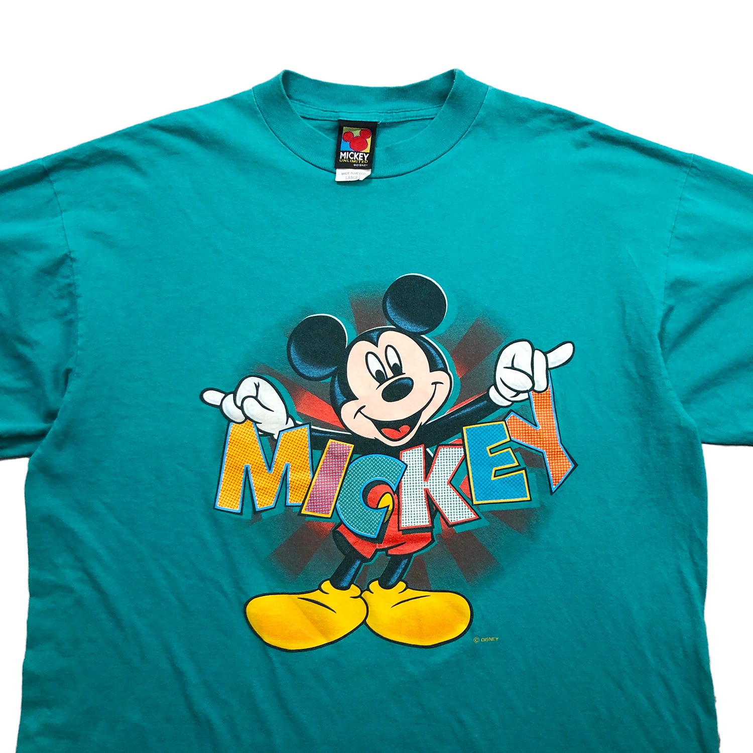 ハワイミッキーマウス　ディズニーヴィンテージTシャツ　イエロー×ブラックL
