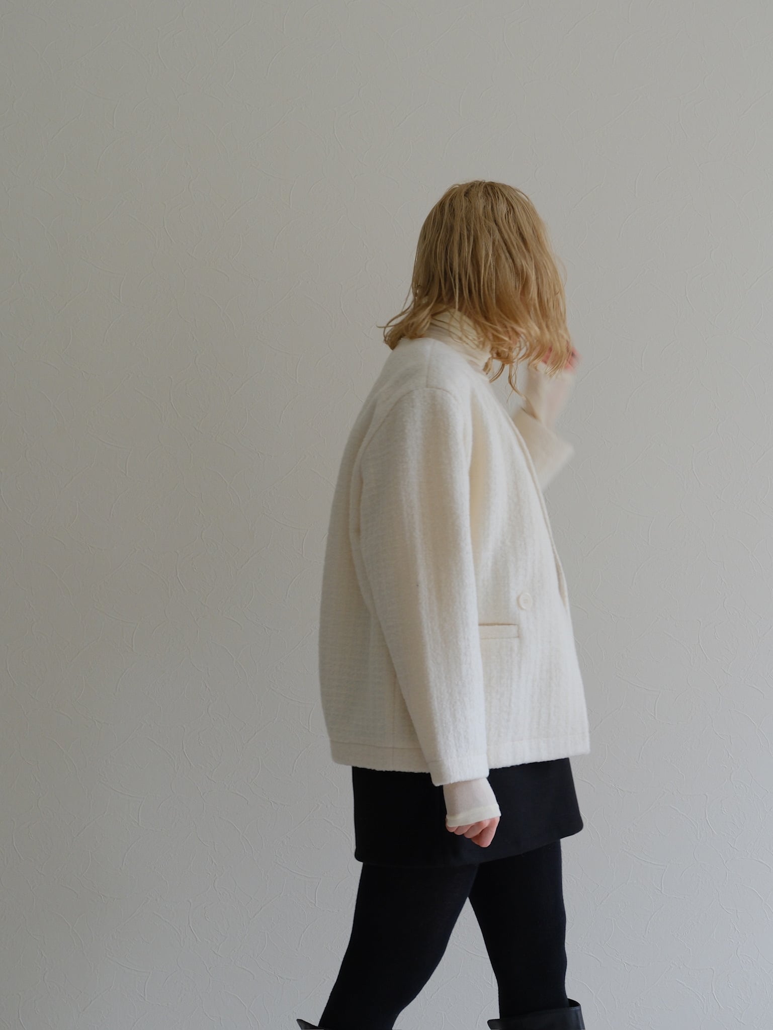 tweed w jacket (ivory)