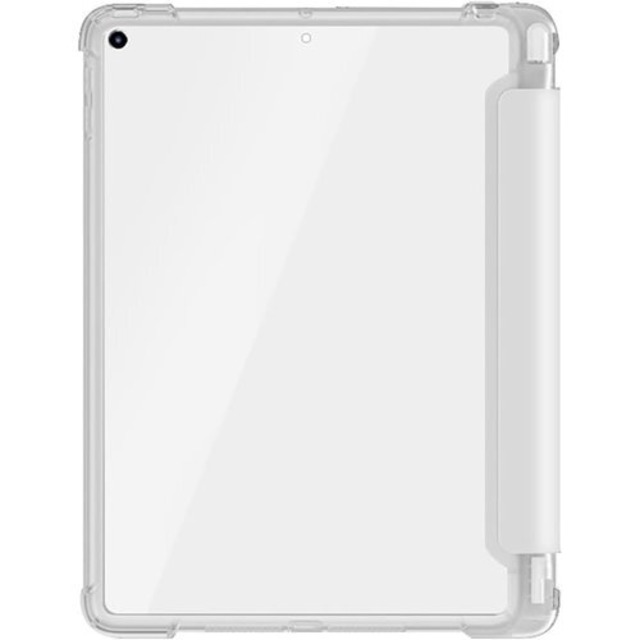 タブレットケースカバー・Apple iPad 10.2インチ用 第7/8/9世代 2019/2020/2021モデル ケース/カバー 手帳型 ペン収納 スタンド機能 保護ケース 背面透明 タブレットカバー 上質PUレザー 手帳型カバー おしゃれ アップル タブレットケース カバー グレーホワイト 16