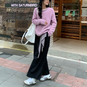 simple crew-neck knit　J00213