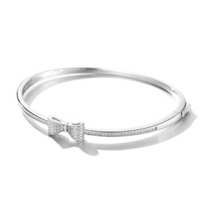 おしゃれ キラキラ リボン 結び目 シルバー ブレスレット