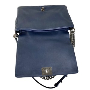 CHANEL シャネル ボーイシャネル  レザー ショルダーバッグ ネイビー A-7093