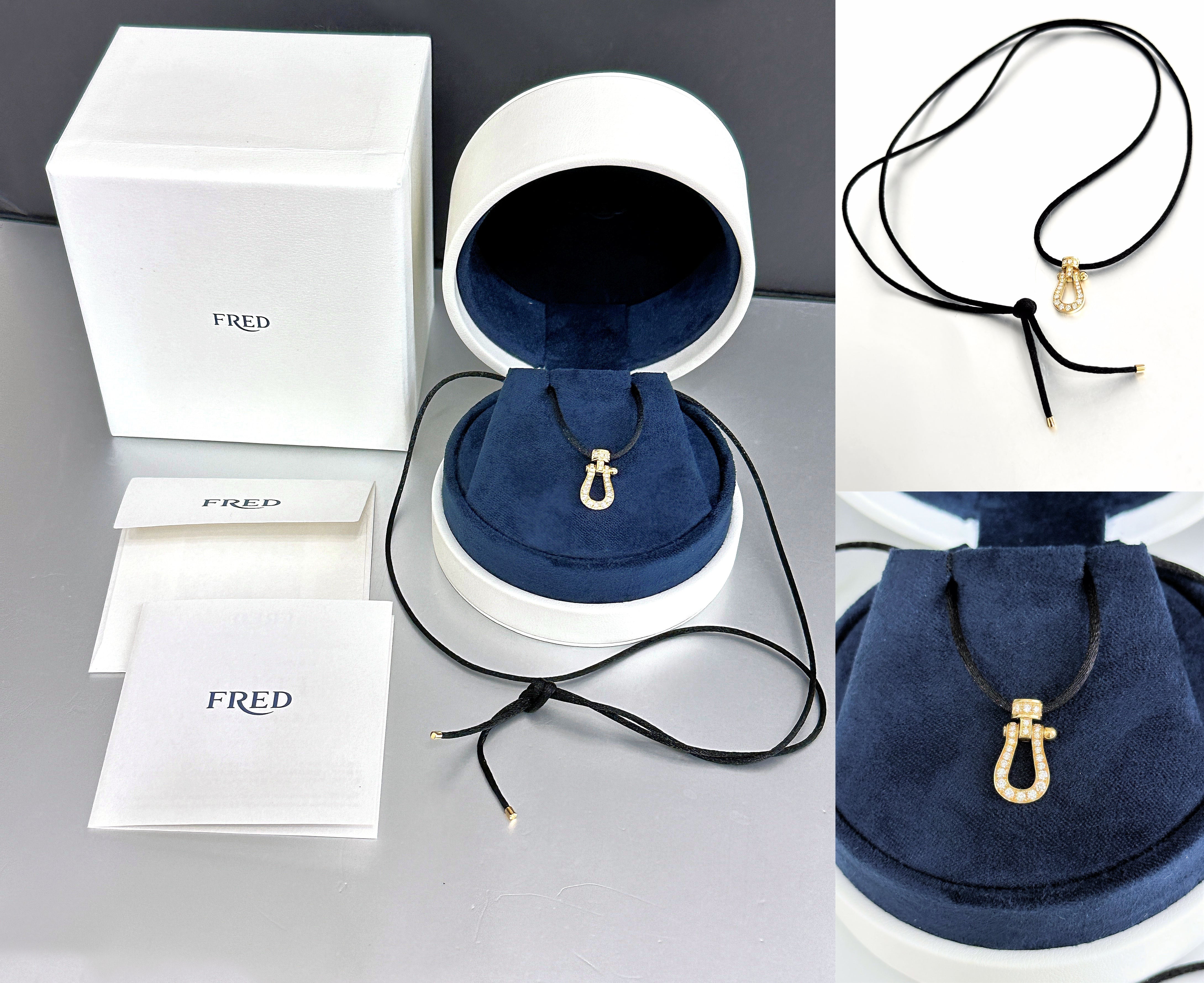 FRED フレッド K18 YG フォース10 フル ダイヤ ペンダント ネックレス