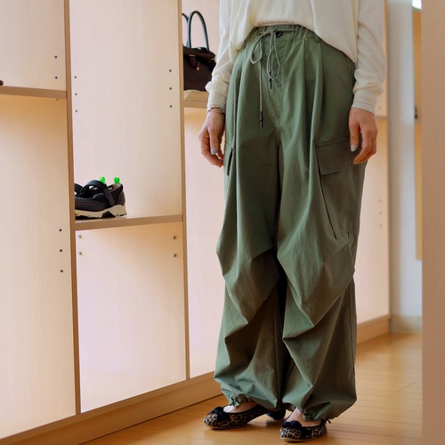 DOUBLE STANDARD CLOTHING / ダブルスタンダードクロージング リップストップ ハーレムカーゴパンツ ｜ 手洗い可。抜け感のある立体シルエットで大人カジュアルに
