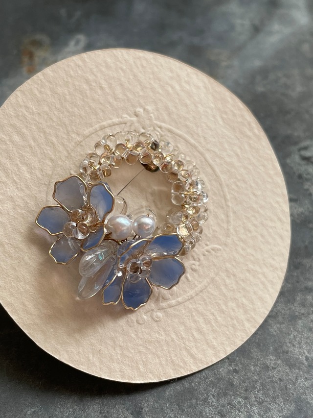 flower circle brooch　　small