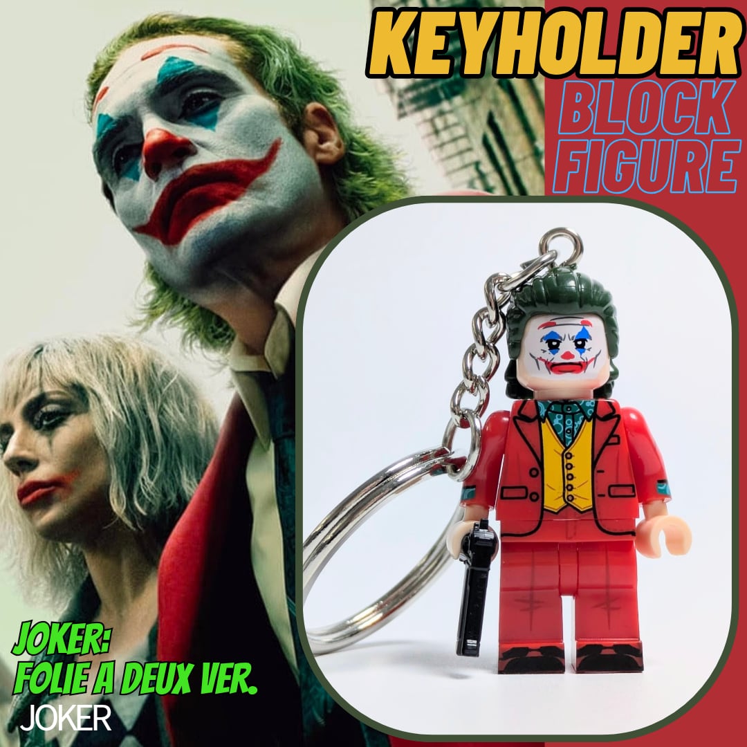★ブロックフィギュアキーホルダー★【 Joker: Folie à Deux / ジョーカー:フォリ・ア・ドゥ 】『 ジョーカー Joker: Folie a Deux ver. 』ホアキン・フェニックス / レディ・ガガ〚アメリカン雑貨 アメトイ〛