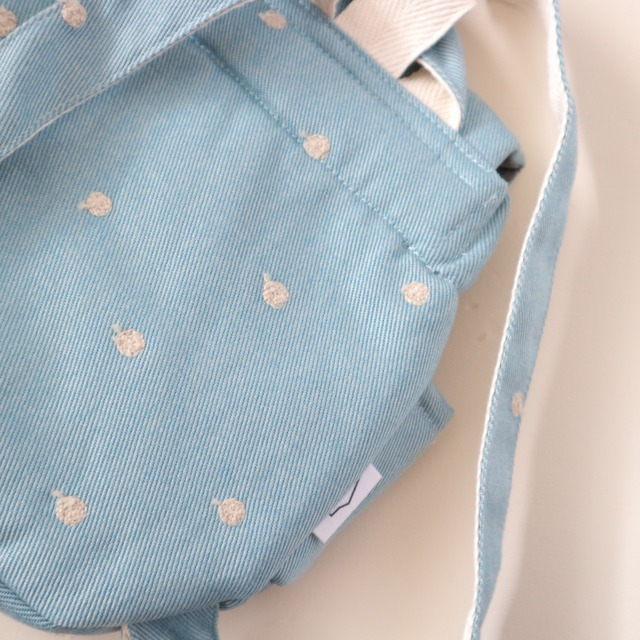 【完売】ドット刺繍のベビーリュック(ブルーデニム)