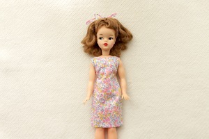 タミーちゃんサイズ・花柄ワンピースピンク（ハンドメイド品）