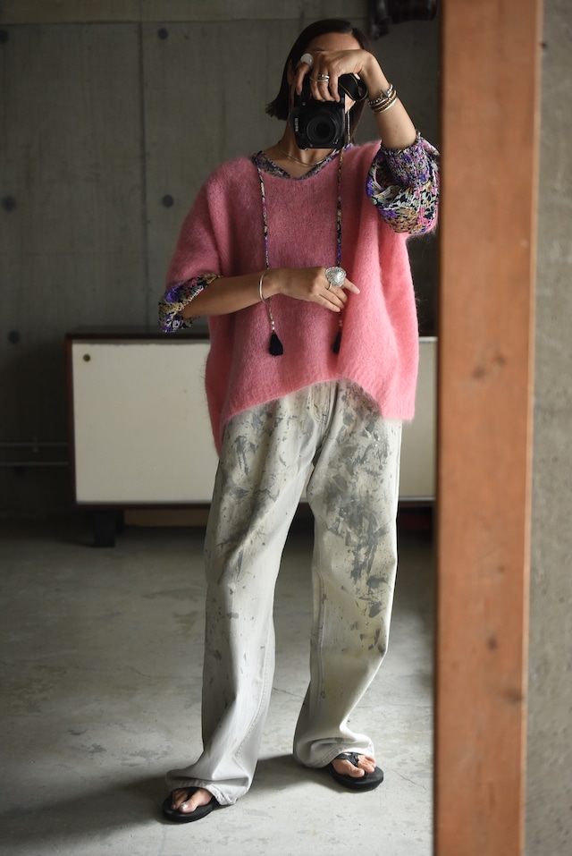 OK/80's Design Flower blouse.