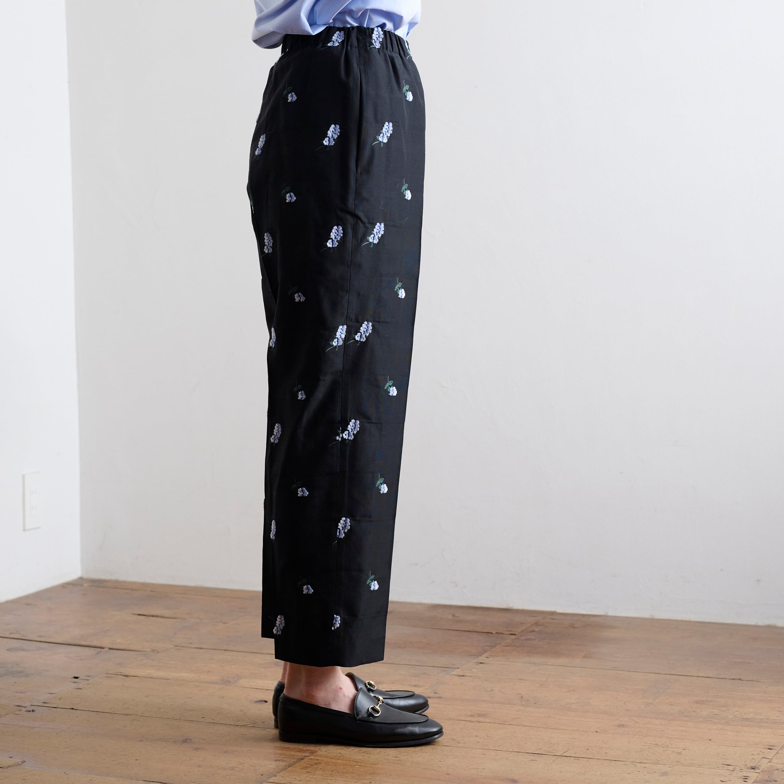 LOEFF ロエフ キャットニップ ジャガード パンツ 8814-299-0204 BLACK