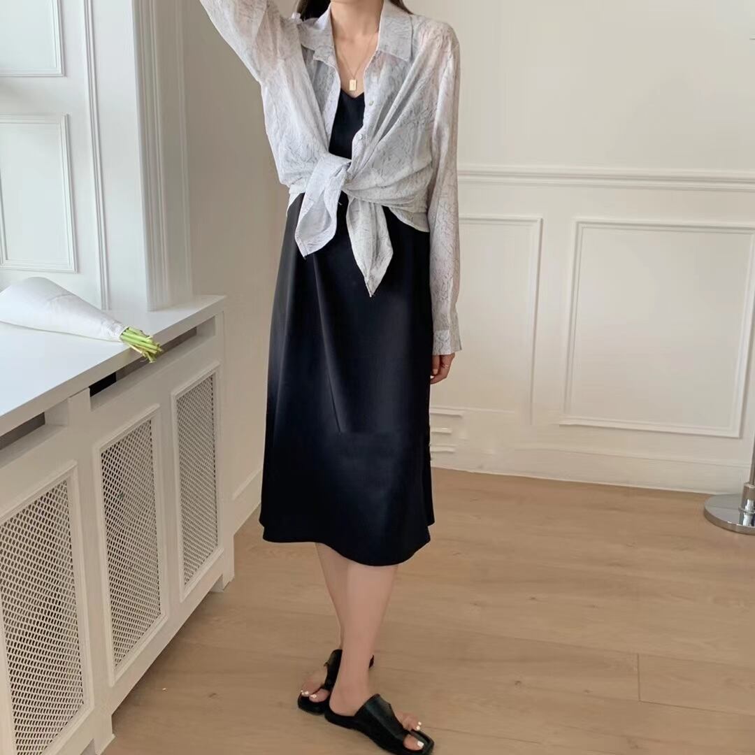 ニュアンス柄 シアーシャツ　AJ2205-642