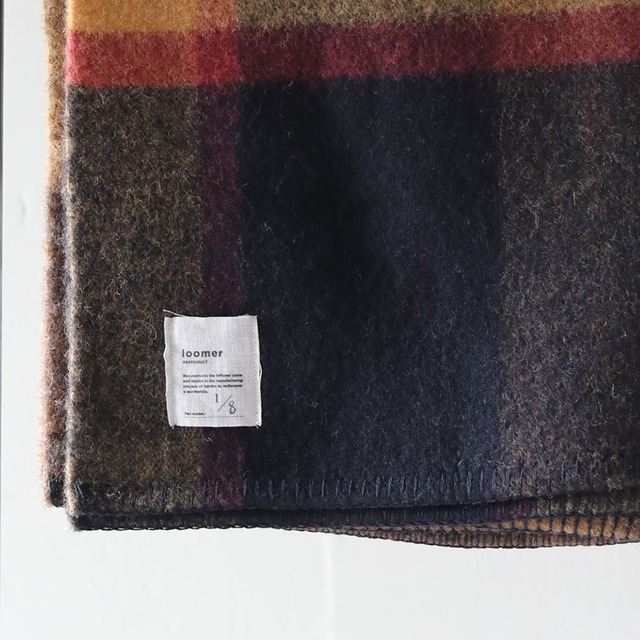 loomer (ルーマー)  Shetland Wool Big Check Blanket (ブランケット・ポンチョ) 【KhakiCheck】