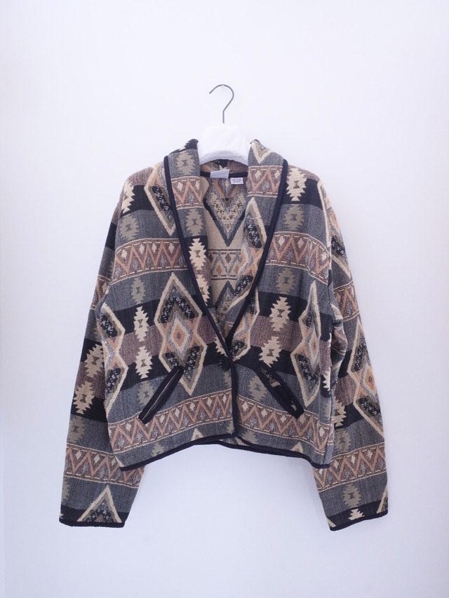 Tribal pattern jacquard jacket