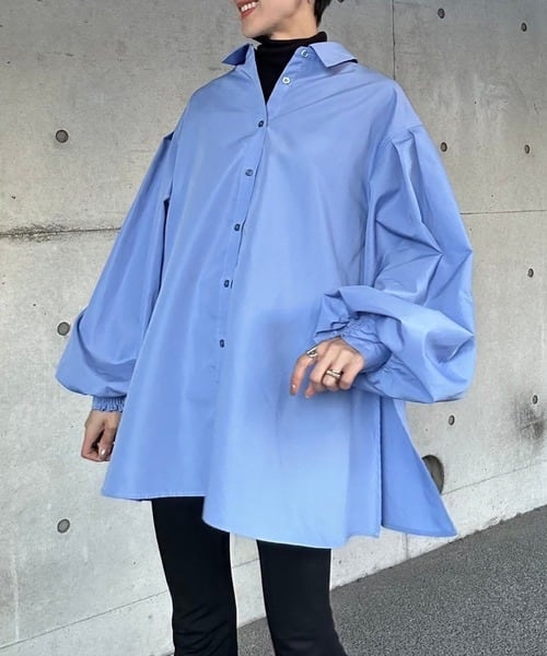 フレアシルエットチュニックシャツ