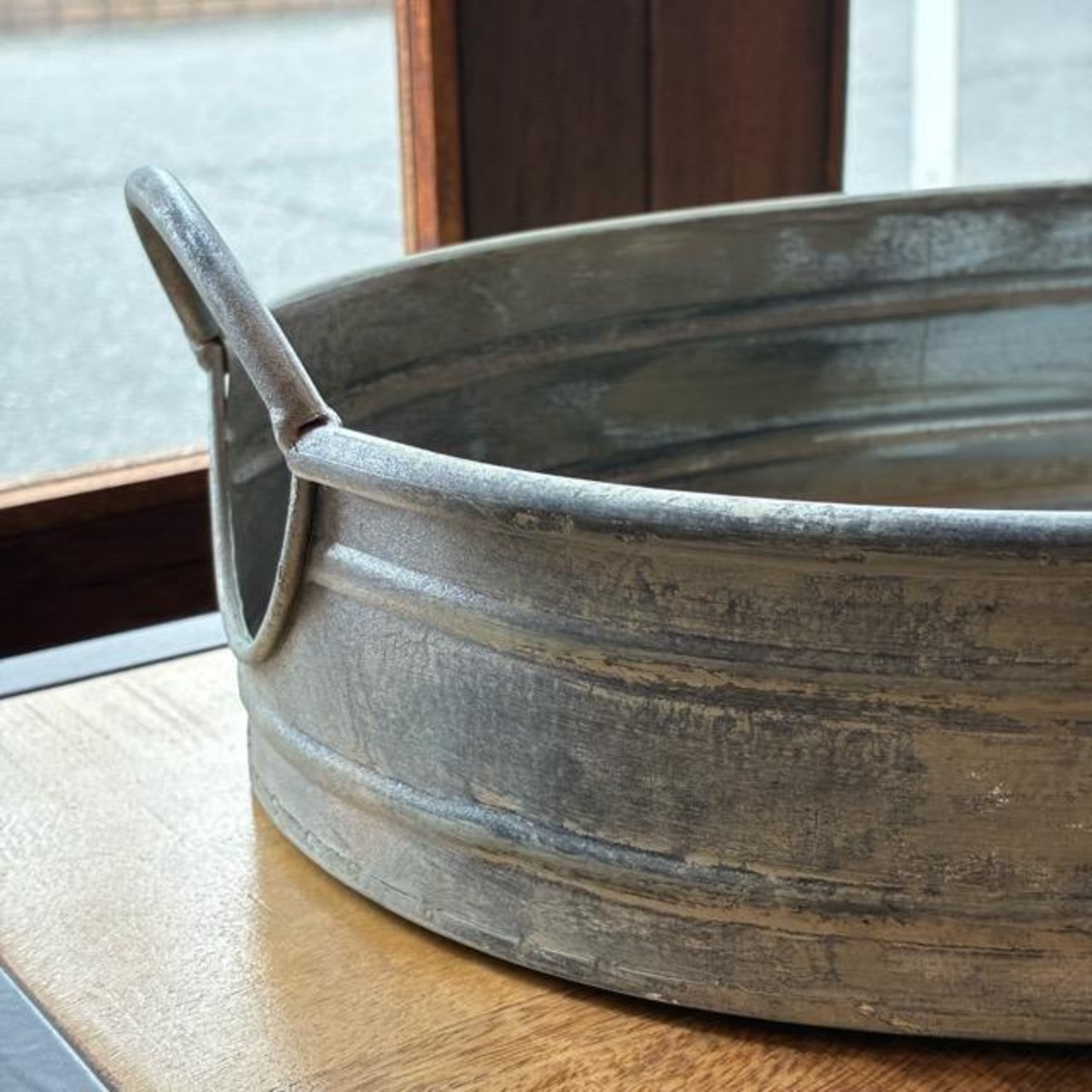 Tinplate oval tray ブリキ楕円トレイ　オーバル　ガーデニング　庭　植物　観葉植物