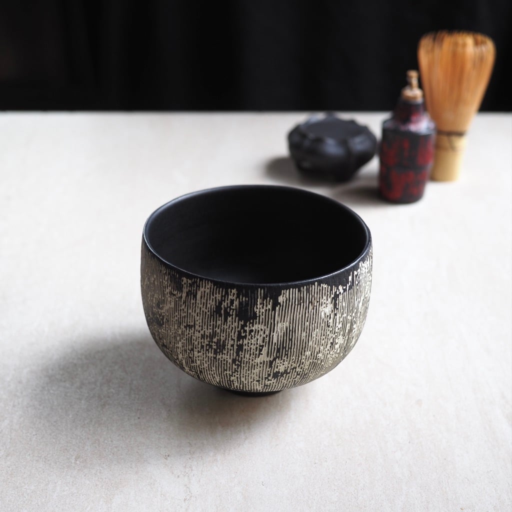 東 一仁/茶碗 白黒 茶碗