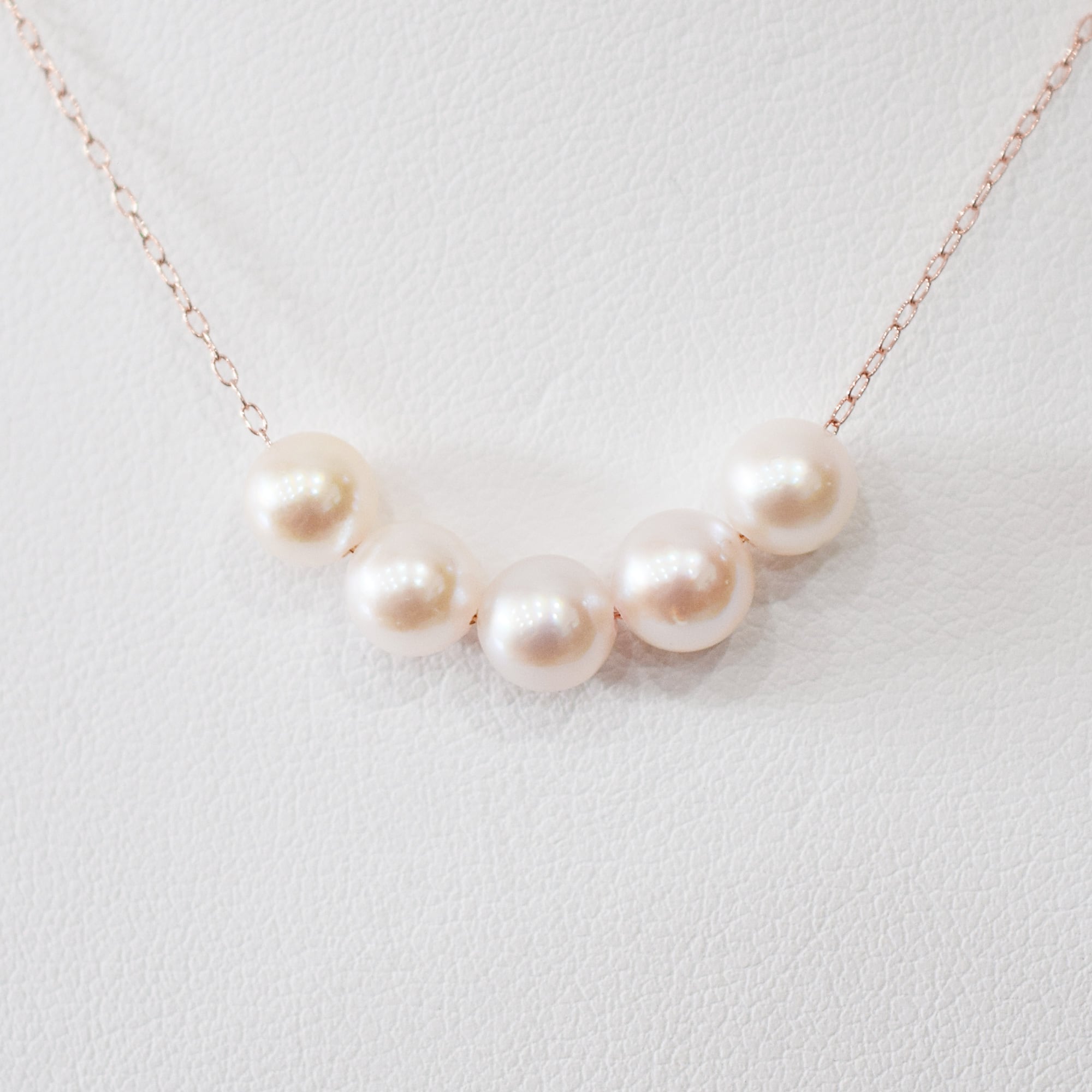 pearl669］6mm - 6.5mm 5粒 スルーネックレス ネックレス ホワイト