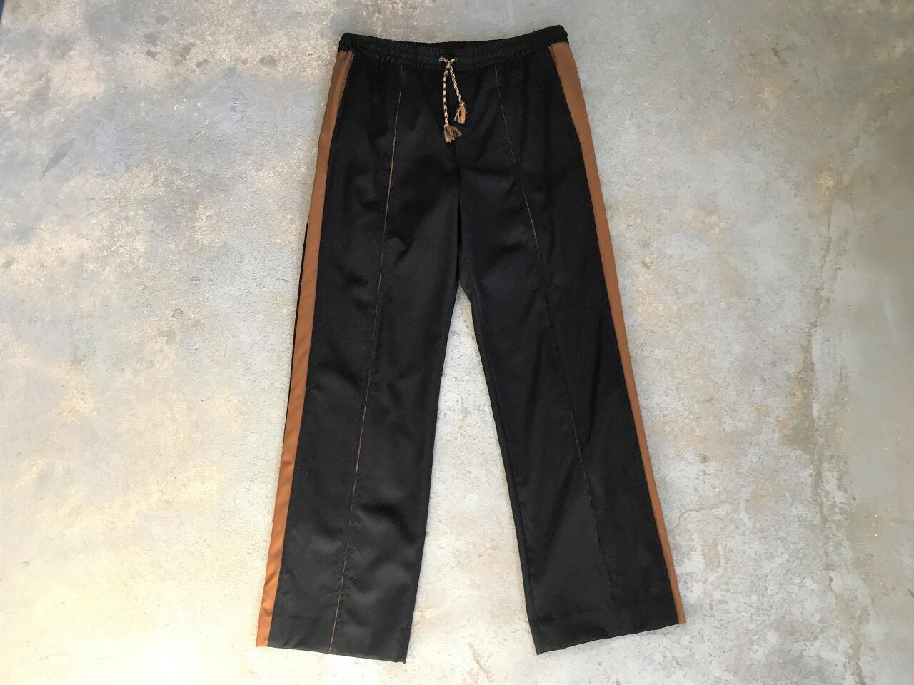 QASIMI track pants NAVY/BROWN