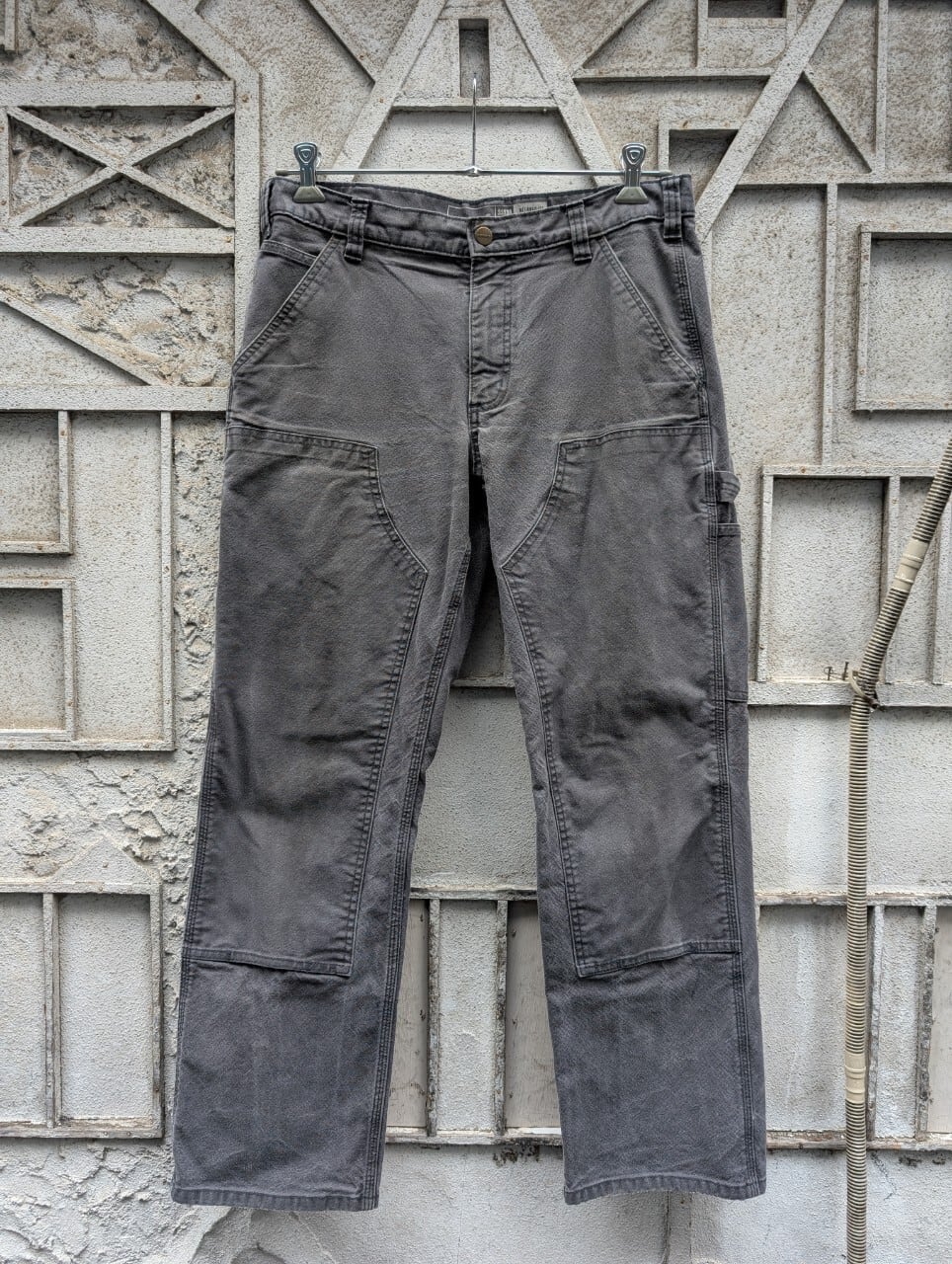 "CARHARTT" double knee fade black denim pants