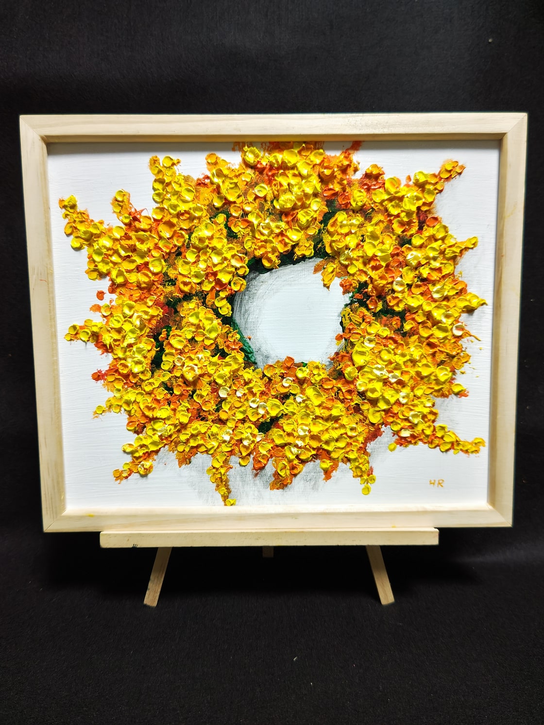 油絵 絵画 ミモザリース【四切木製】 | Pay ID