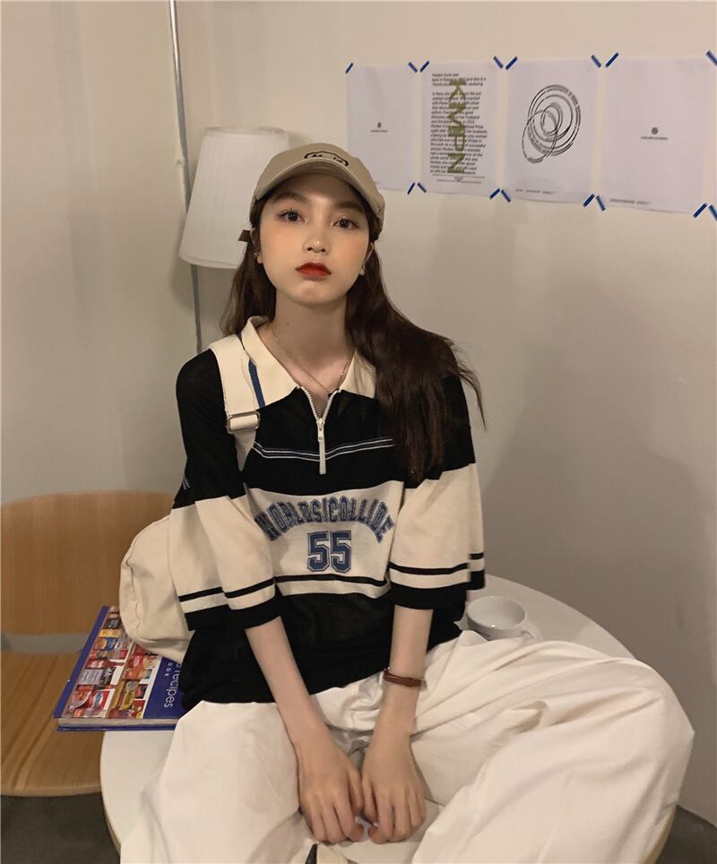 サマーカジュアルカラーセーター トップス 夏物 モンロー34271910207