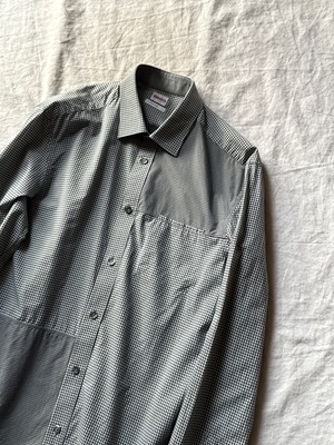 “KENZO” Micro check patchwork shirt