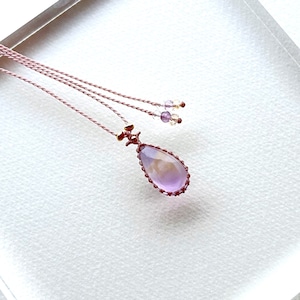 アメトリンのマクラメ編み 天然石ネックレス