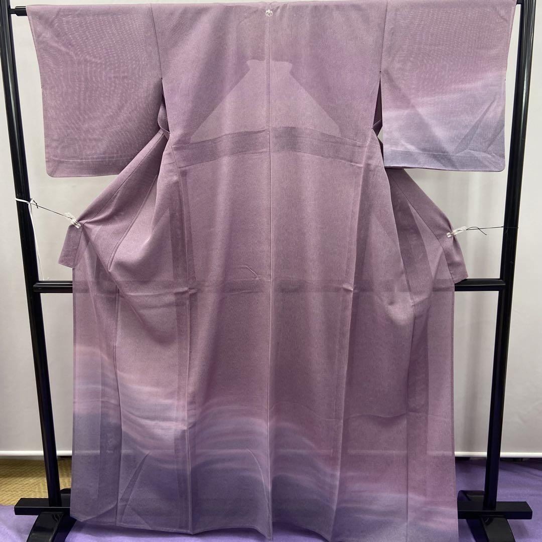 3993 絽 江戸小紋 鮫小紋 ぼかし 五三桐紋 襟変色有り | Donfamily 