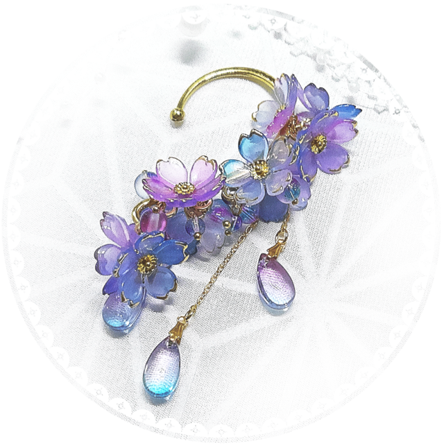 【イヤーフック】青藍華やぐ