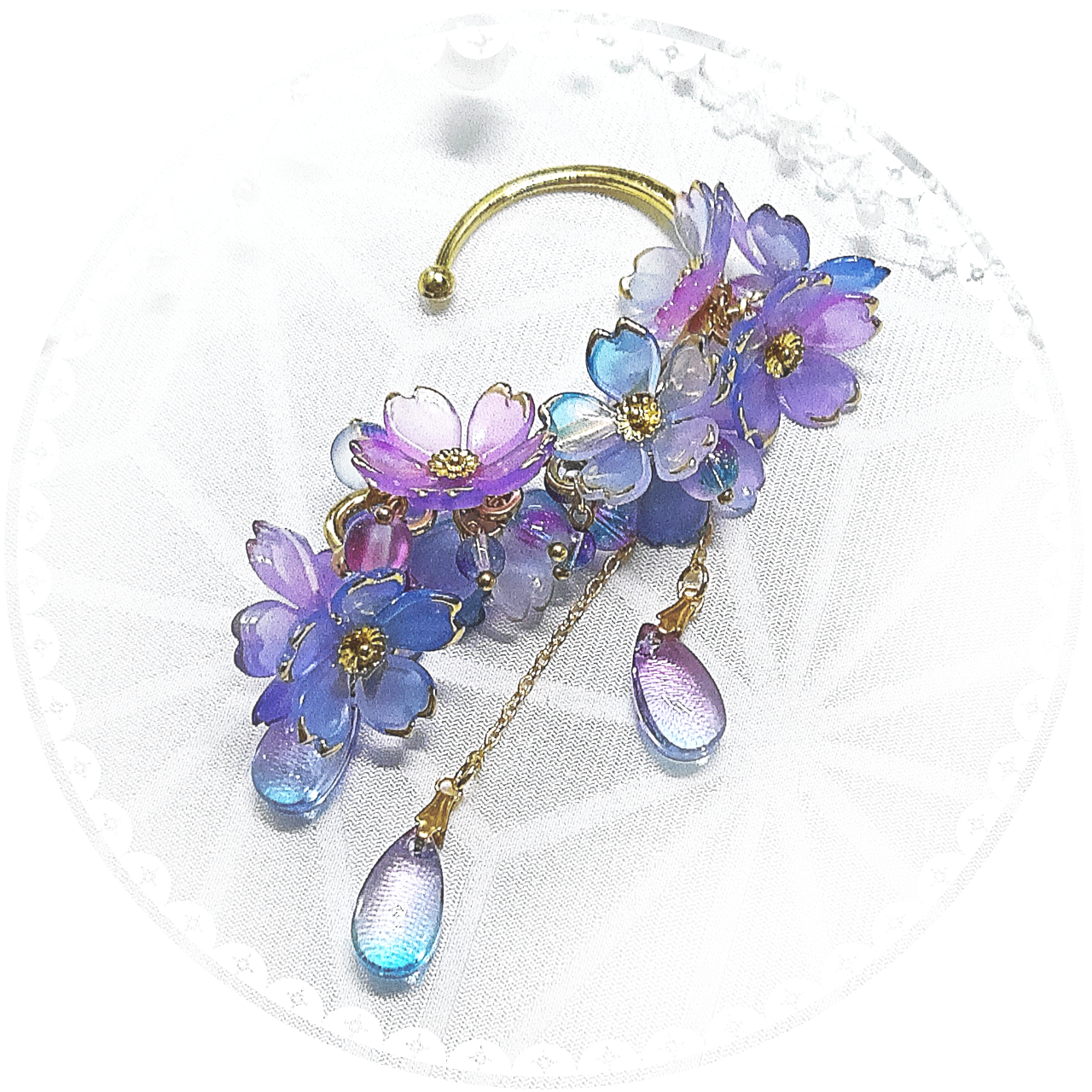 【イヤーフック】青藍華やぐ